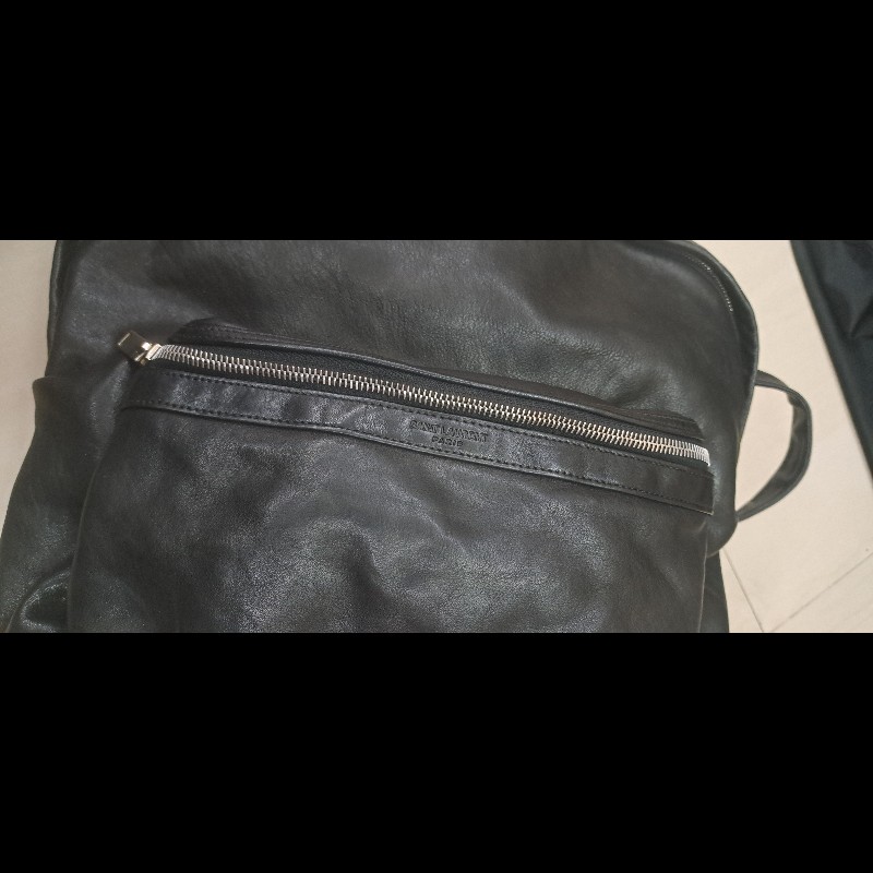 YSL 感恩節特價 聖羅蘭 經典黑色全皮革後背包-16