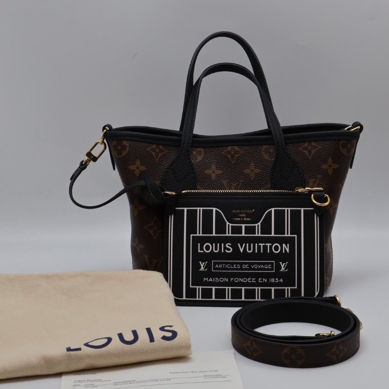 LOUIS VUITTON Neverfull BB - 雙面黑-10