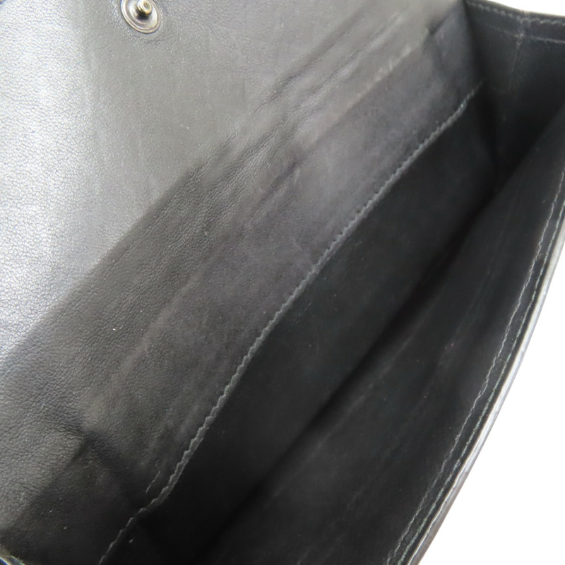 黑色 編織羊皮 扣式長夾 【BOTTEGA VENETA 寶緹嘉】 134075-5