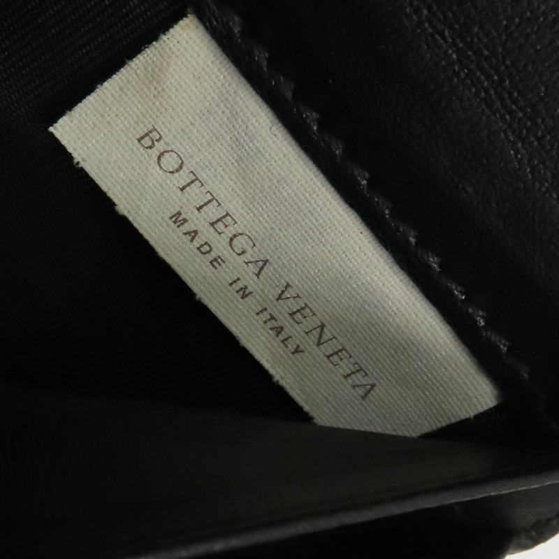 黑色 編織羊皮 扣式長夾 【BOTTEGA VENETA 寶緹嘉】 134075-10