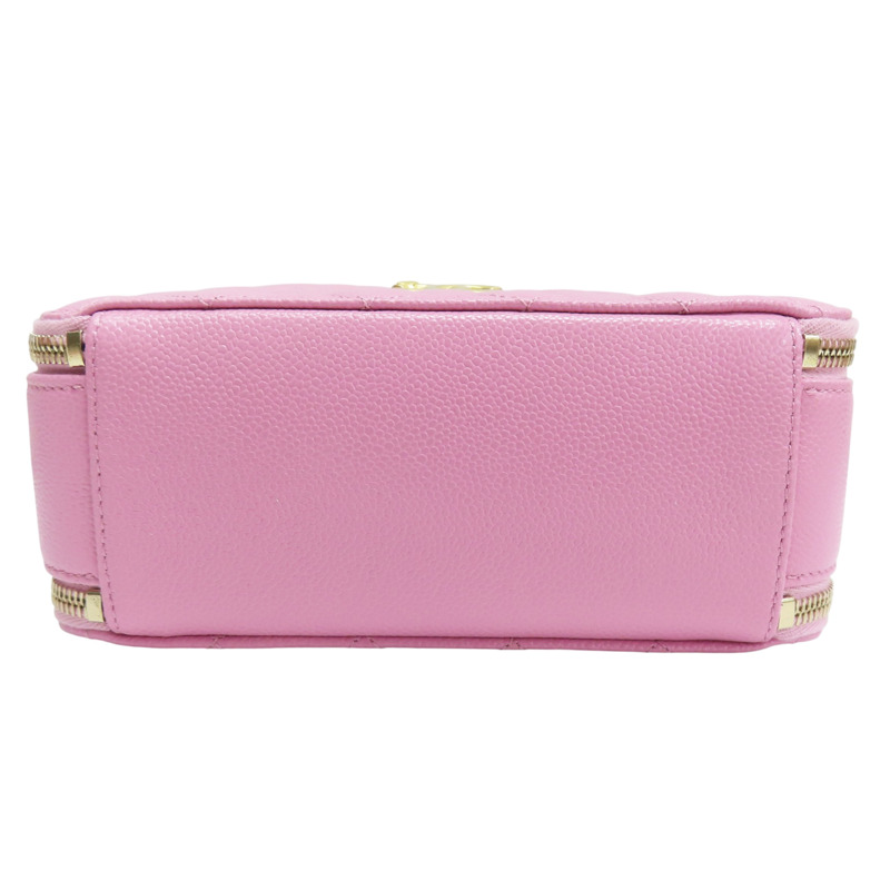粉紫色 菱格紋 荔枝牛皮Pick Me Up Vanity 手把 鍊帶肩背包 金釦【CHANEL 香奈兒】 AS3221-3