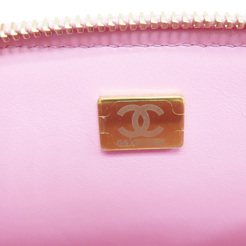 粉紫色 菱格紋 荔枝牛皮Pick Me Up Vanity 手把 鍊帶肩背包 金釦【CHANEL 香奈兒】 AS3221-7