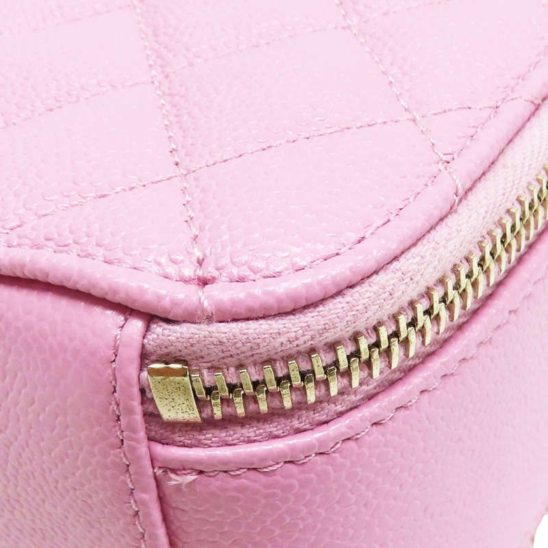 粉紫色 菱格紋 荔枝牛皮Pick Me Up Vanity 手把 鍊帶肩背包 金釦【CHANEL 香奈兒】 AS3221-10