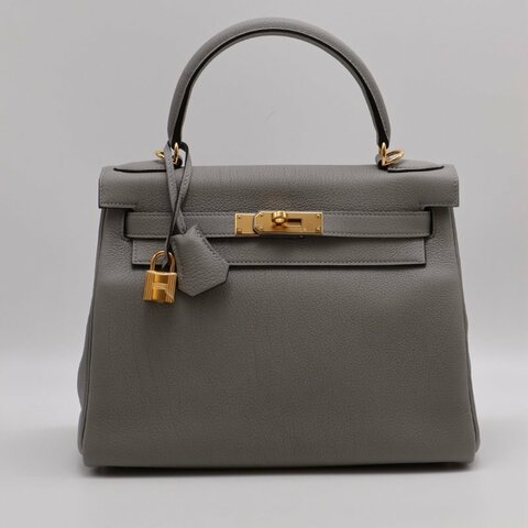 HERMES Kelly 28 - 海鷗灰金 W