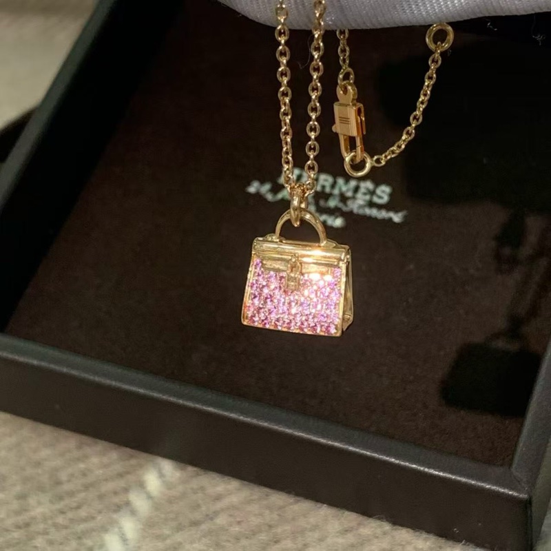 Hermes 愛馬仕 Kelly 粉鑽新款扣項鍊，2025 年購入-3