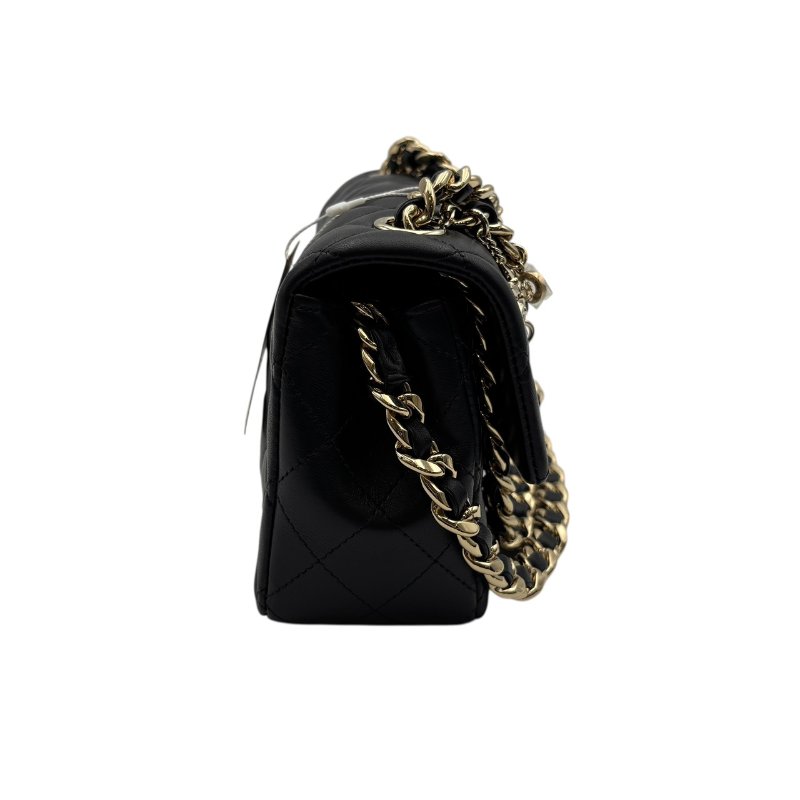 【美收精品】CHANEL 黑色羊皮徽章MINI CF B-986【隔月月中將轉賣至日本 上架期限30天】-2