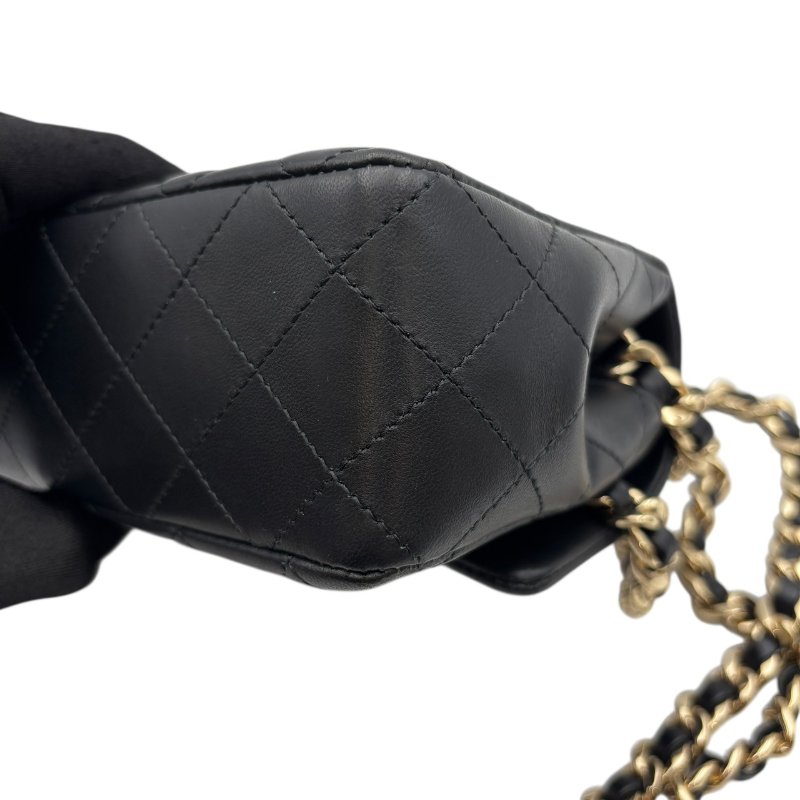 【美收精品】CHANEL 黑色羊皮徽章MINI CF B-986【隔月月中將轉賣至日本 上架期限30天】-10