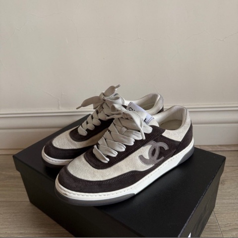 二手私物Chanel logo板鞋黑37.5