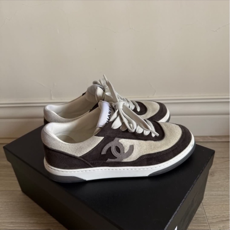 二手私物Chanel logo板鞋黑37.5-7