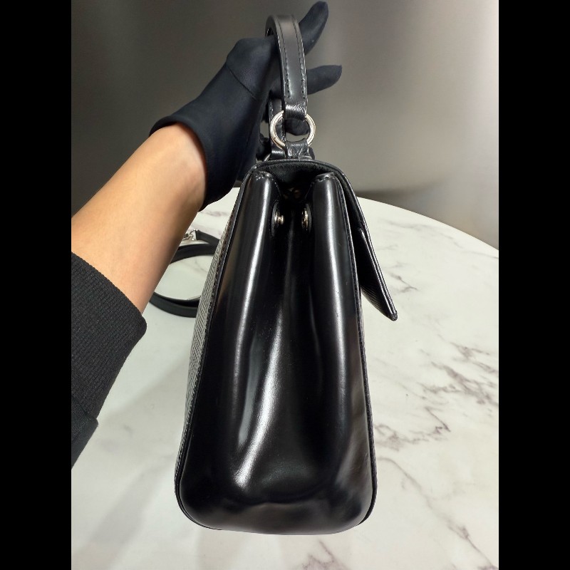 LOUIS VUITTON 黑色 Cluny BB 肩背包手提包-10