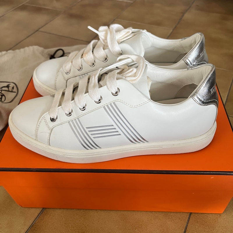 二手私物 Hermes 小白鞋37半-7