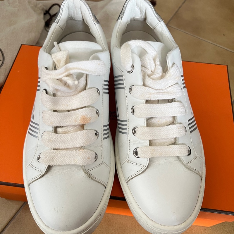 二手私物 Hermes 小白鞋37半-10