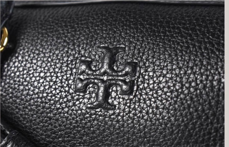 TORY BURCH THEA 荔枝紋手提/斜背二用波士頓包-黑色-1