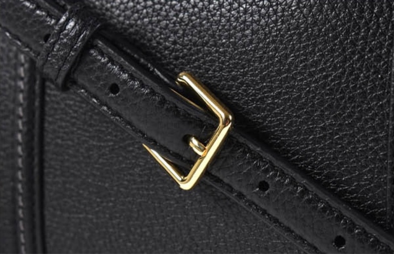 TORY BURCH THEA 荔枝紋手提/斜背二用波士頓包-黑色-2