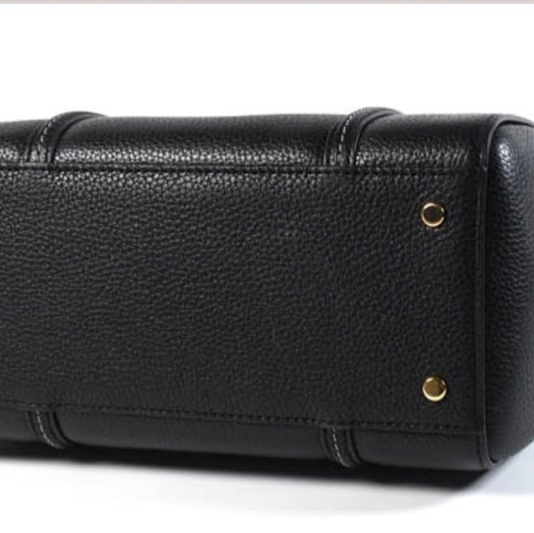 TORY BURCH THEA 荔枝紋手提/斜背二用波士頓包-黑色-6