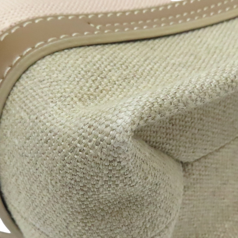 米色帆布 棕色牛皮 woody 肩背包【Chloe 克羅伊】 CHC23AS397-14