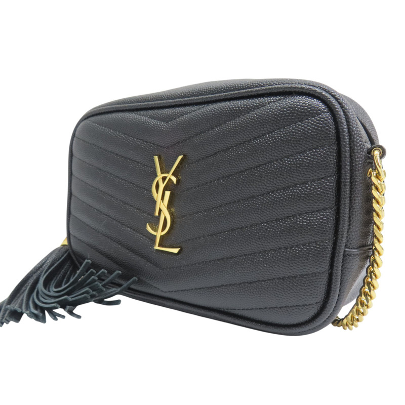 黑色 牛皮 肩背包 金釦【SAINT LAURENT YSL 聖羅蘭】 612579-2