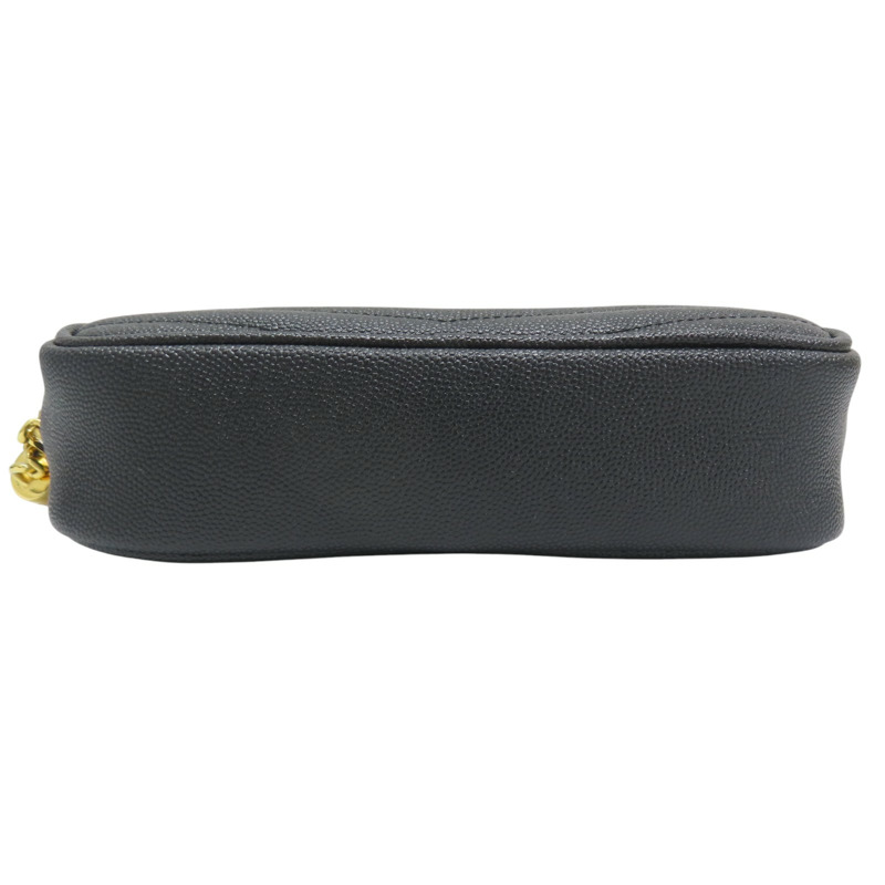 黑色 牛皮 肩背包 金釦【SAINT LAURENT YSL 聖羅蘭】 612579-3