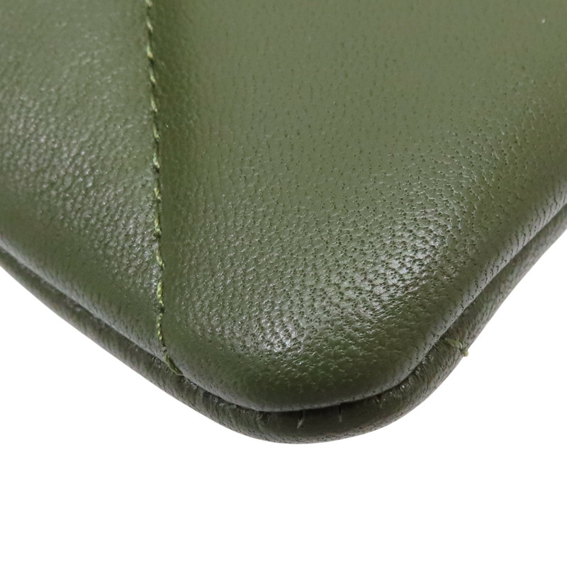 綠色 菱格紋 羊皮 Chanel 19 拉鍊零錢包【CHANEL 香奈兒】-10