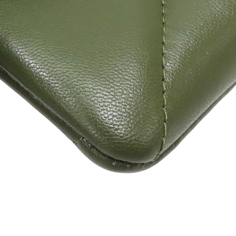 綠色 菱格紋 羊皮 Chanel 19 拉鍊零錢包【CHANEL 香奈兒】-11