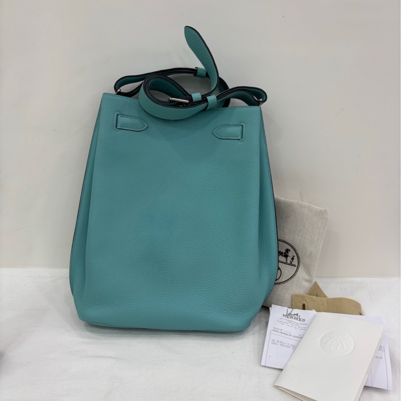 Hermes 愛馬仕so Kelly22馬卡龍藍3p銀扣TC皮 T刻 有購證-1