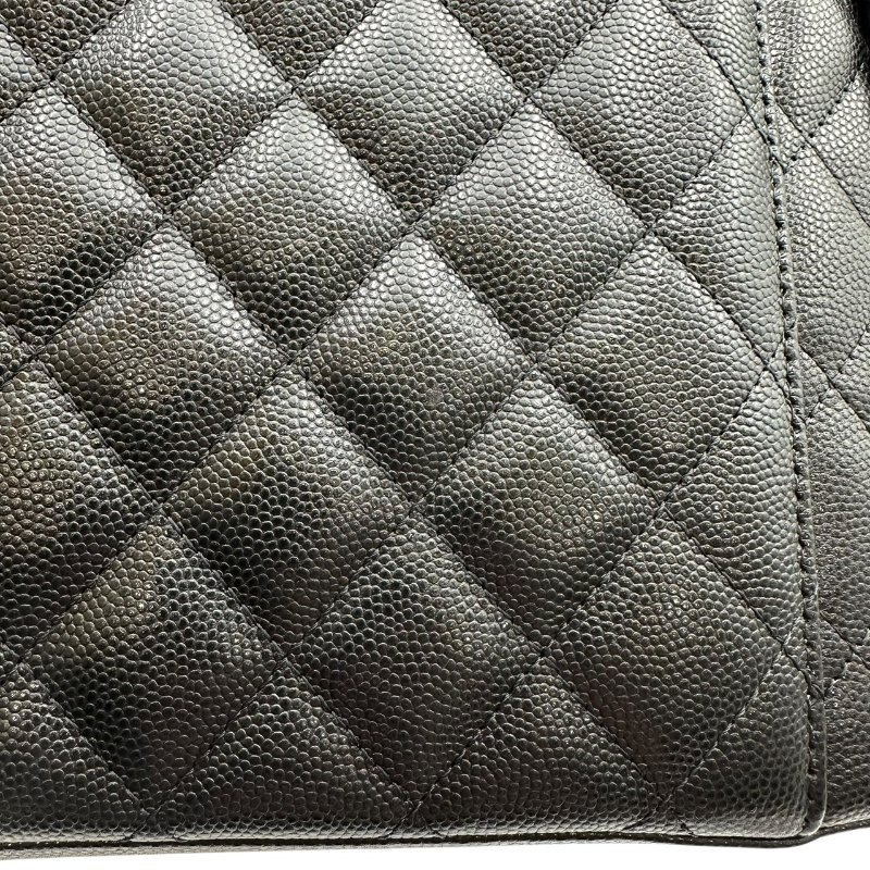 【美收精品】CHANEL 黑色牛皮荔枝紋大化妝包 B-989【隔月月中將轉賣至日本 上架期限30天】-8