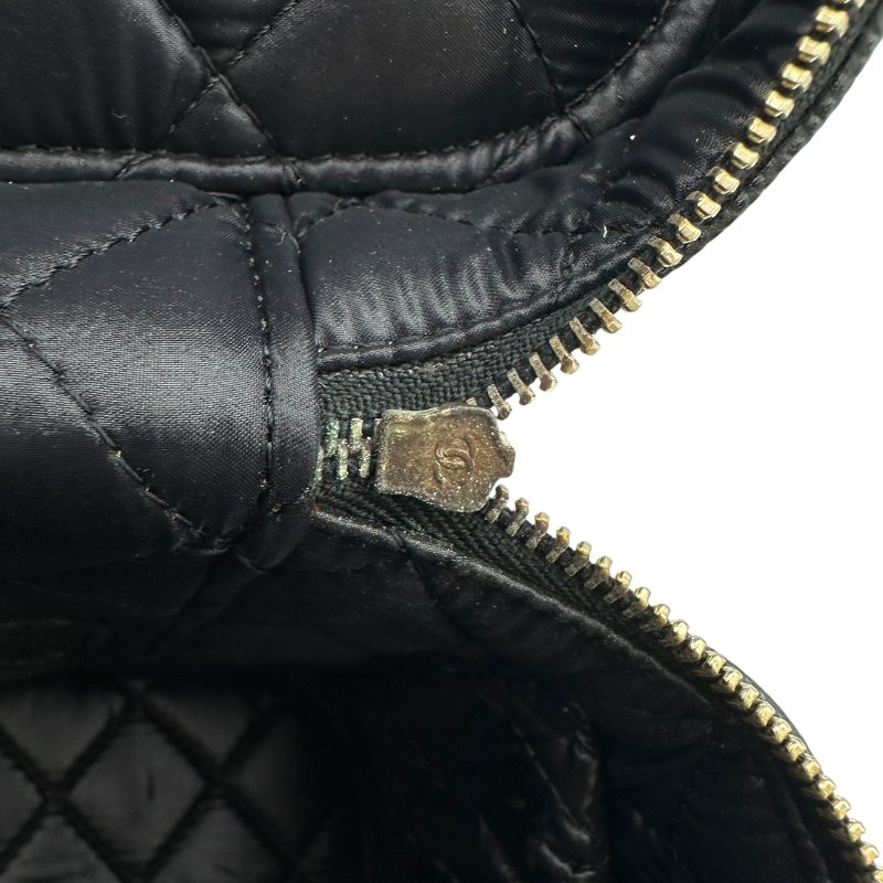 【美收精品】CHANEL 黑色牛皮荔枝紋大化妝包 B-989【隔月月中將轉賣至日本 上架期限30天】-10