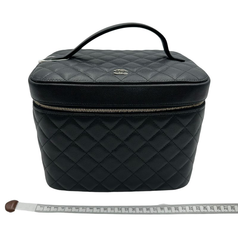 【美收精品】CHANEL 黑色牛皮荔枝紋大化妝包 B-989【隔月月中將轉賣至日本 上架期限30天】-16