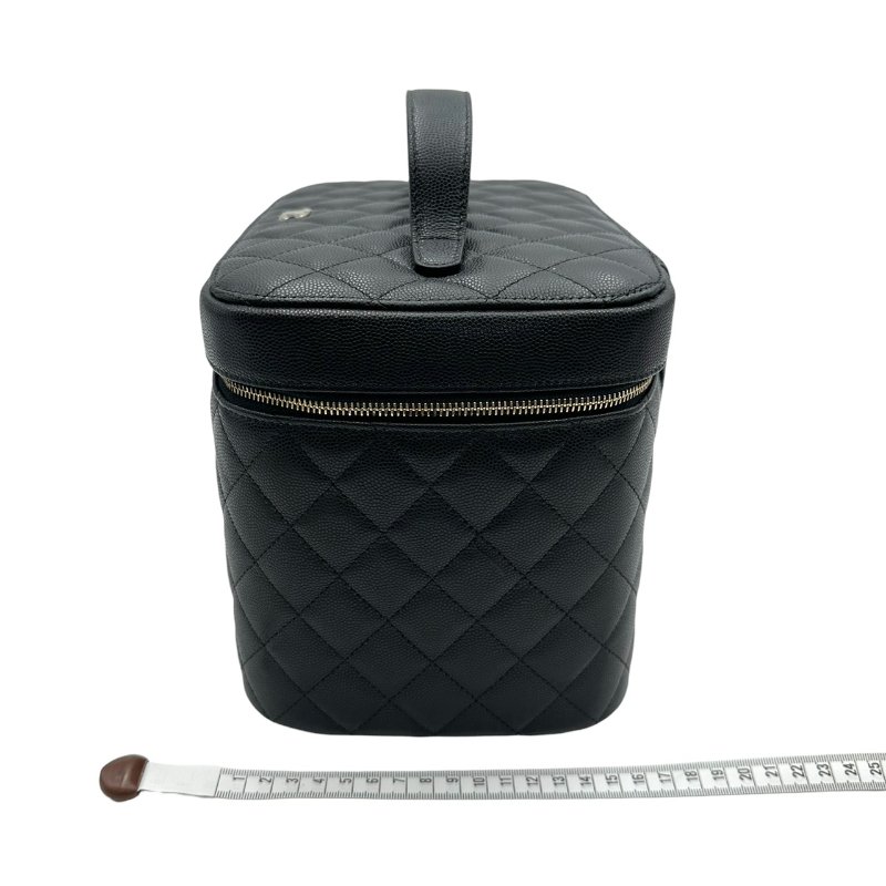 【美收精品】CHANEL 黑色牛皮荔枝紋大化妝包 B-989【隔月月中將轉賣至日本 上架期限30天】-17