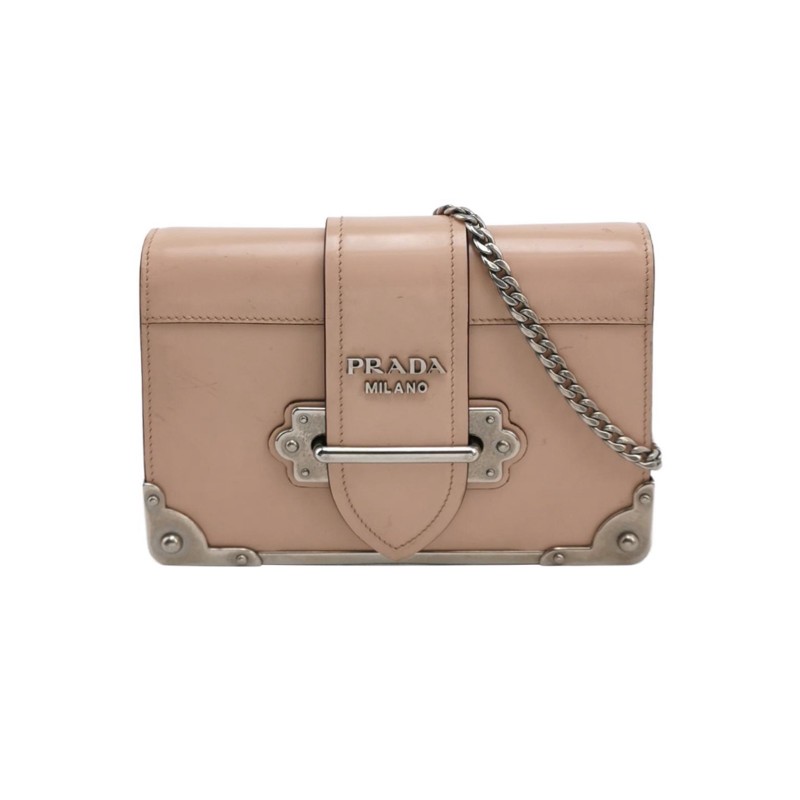 PRADA 月光寶盒 cahier 藕粉盒子包 肩背包斜背包-0