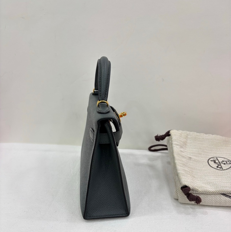 Hermès 愛馬仕 mini kelly二代 63杏仁綠金扣 epsom皮 Z刻-2