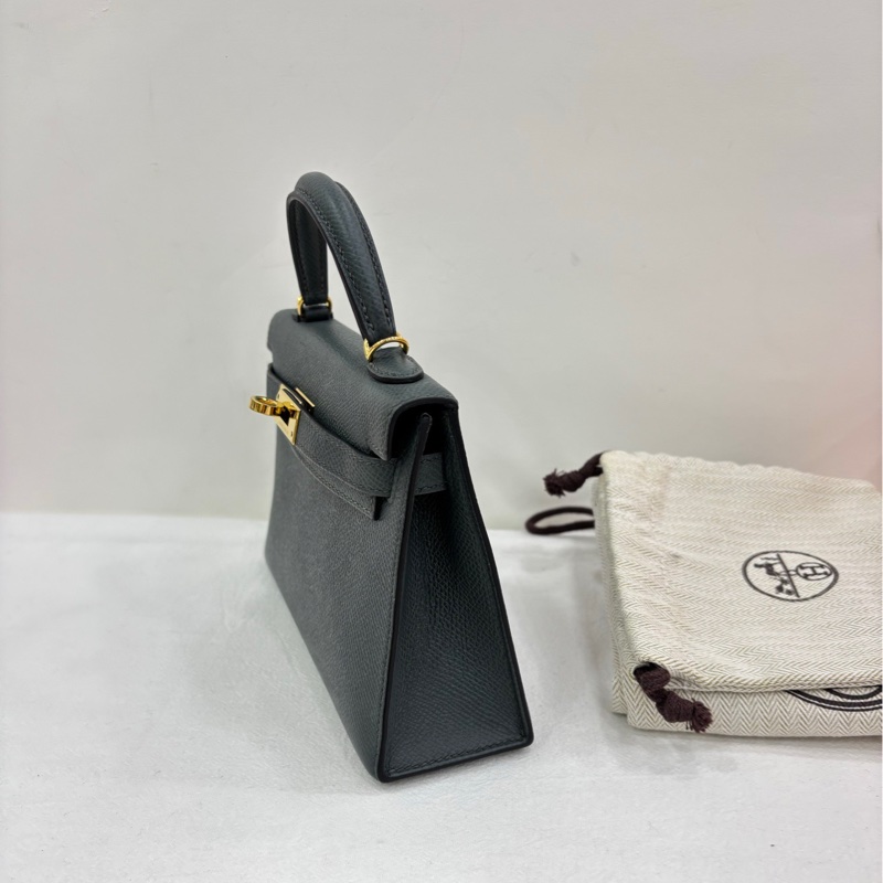 Hermès 愛馬仕 mini kelly二代 63杏仁綠金扣 epsom皮 Z刻-3