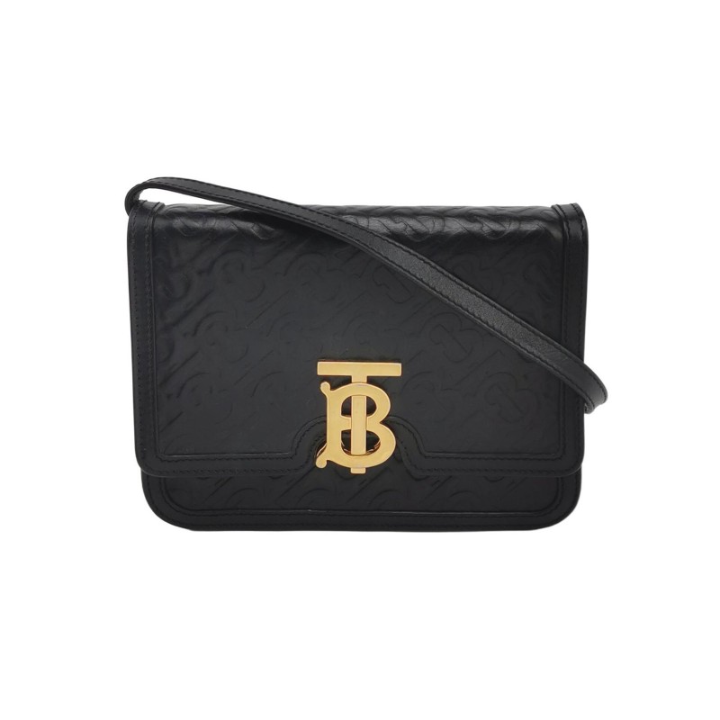 Burberry中號鎖扣黑色肩背包斜背包-0