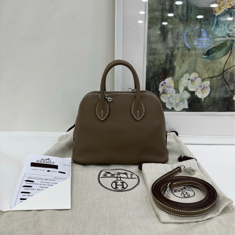 Hermes 愛馬仕 bolide mini 大象灰 銀扣 Evercoler牛皮 K刻 有購證 99近閒置-0