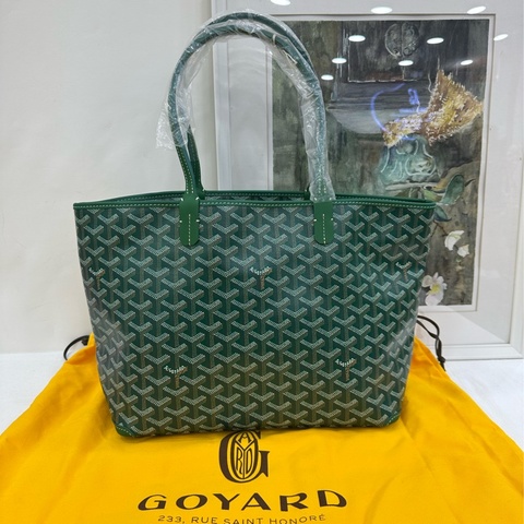 GOYARD Artois Y字老花滿印皮革包角 帆布拼皮 托特包購物袋 單肩包手提包 小號 24年 全新 尺寸：長*寬*高：30*14*25 cm