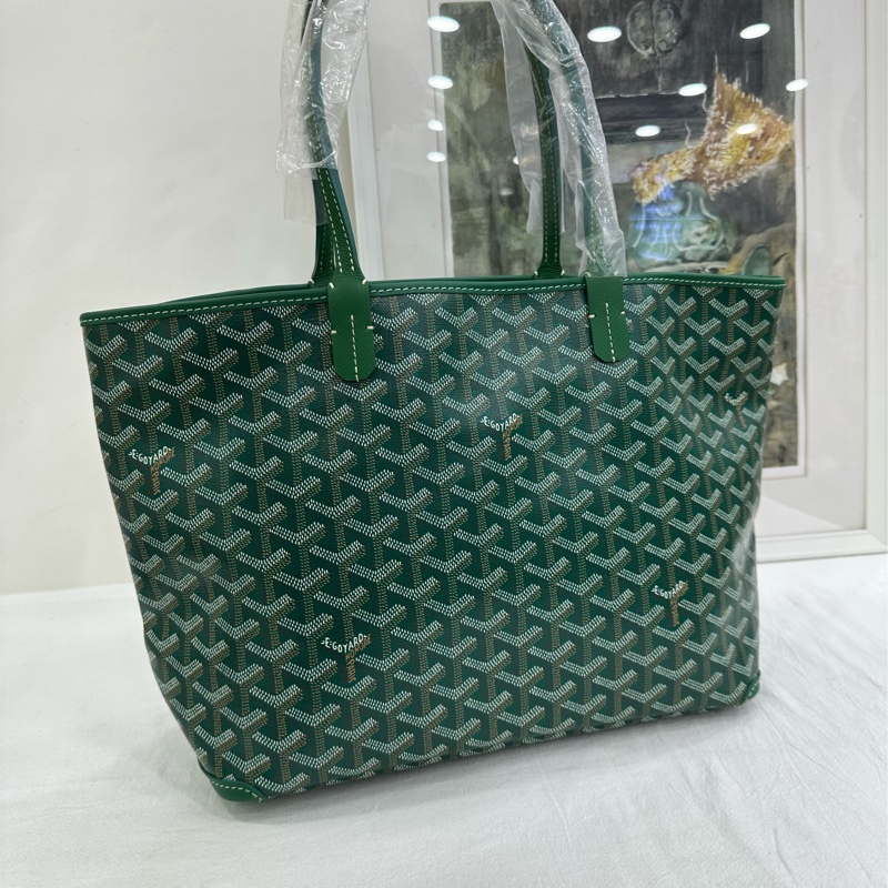 GOYARD Artois Y字老花滿印皮革包角 帆布拼皮 托特包購物袋 單肩包手提包 小號 24年 全新 尺寸:長*寬*高:30*14*25 cm-6