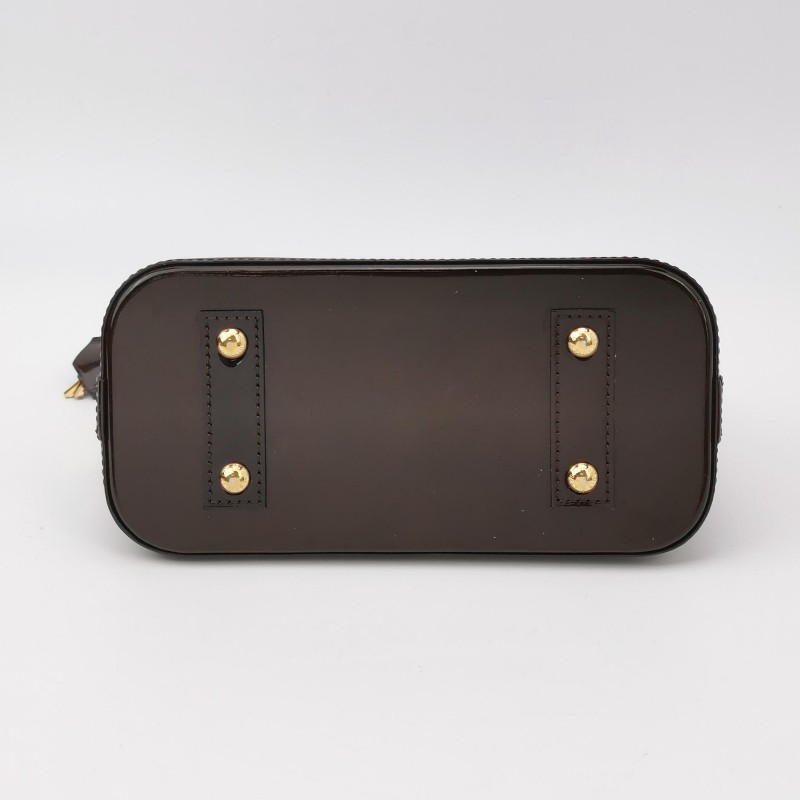 LV/路易威登 車厘子色漆皮貝殼包手提包 24cm底長-4