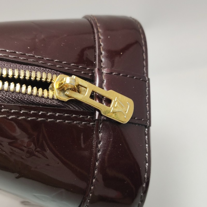 LV/路易威登 車厘子色漆皮貝殼包手提包 24cm底長-8