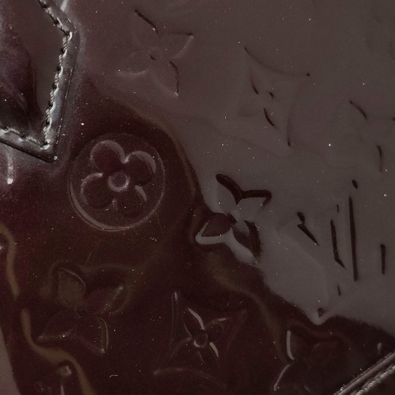 LV/路易威登 車厘子色漆皮貝殼包手提包 24cm底長-12