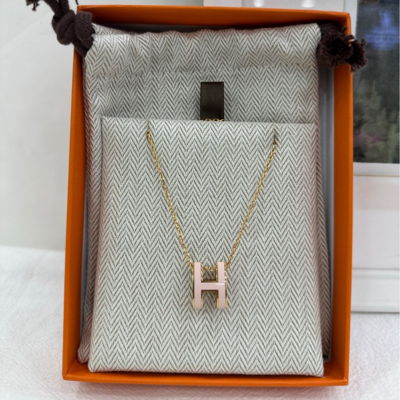 Hermes 愛馬仕popH 大項鍊 櫻花粉 糖果粉-0