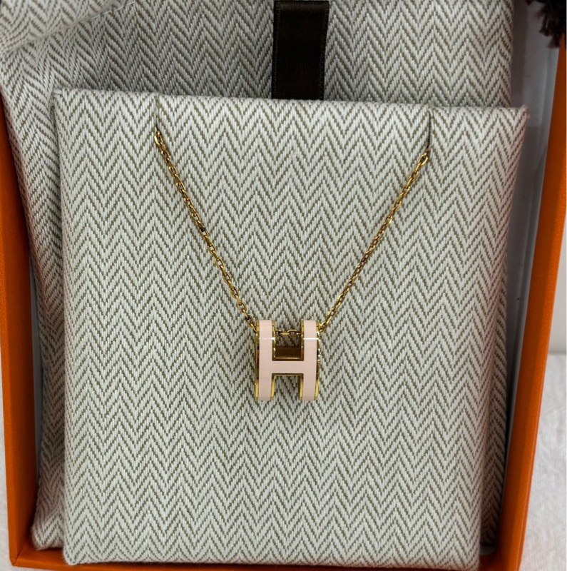 Hermes 愛馬仕popH 大項鍊 櫻花粉 糖果粉-1