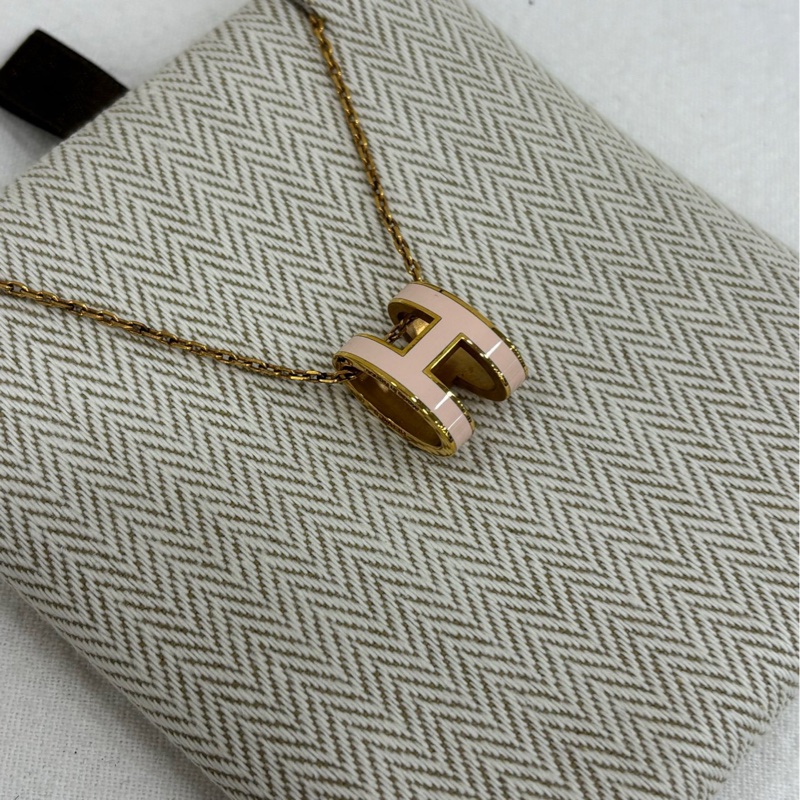 Hermes 愛馬仕popH 大項鍊 櫻花粉 糖果粉-2