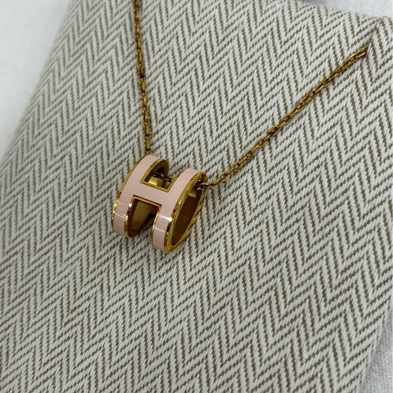 Hermes 愛馬仕popH 大項鍊 櫻花粉 糖果粉-3