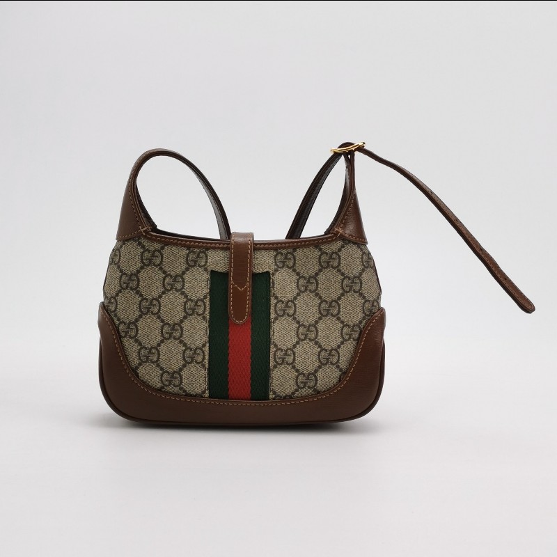 Gucci Jackie 1961帆布拼皮 肩背包 斜背包-3