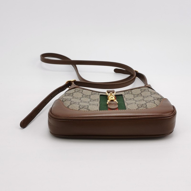 Gucci Jackie 1961帆布拼皮 肩背包 斜背包-4