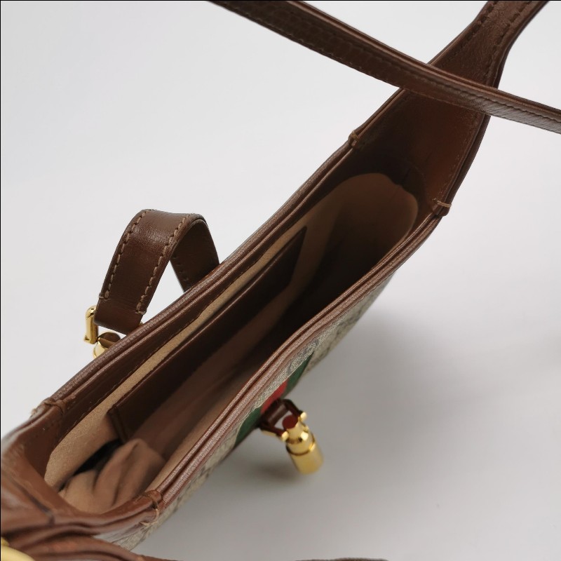 Gucci Jackie 1961帆布拼皮 肩背包 斜背包-5