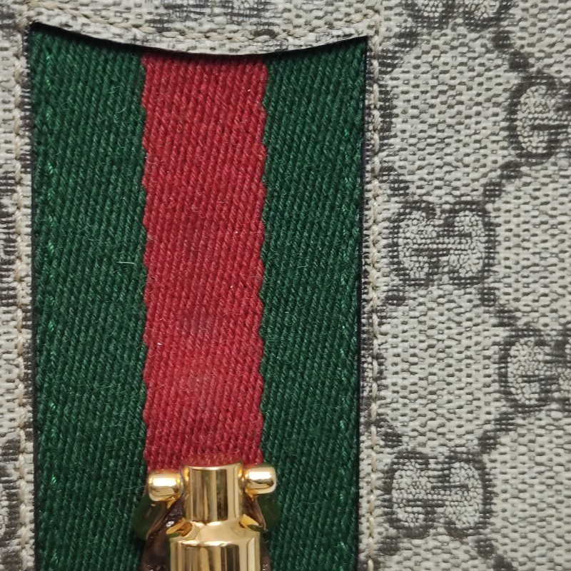 Gucci Jackie 1961帆布拼皮 肩背包 斜背包-8