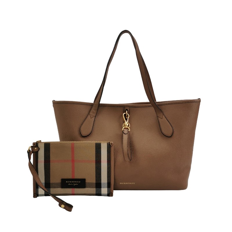 Burberry 裸色牛皮托特字母包 肩背包-0