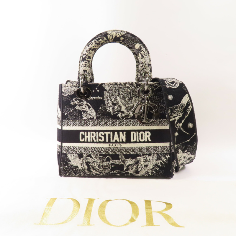 Dior 帆布Lady D-Lite Medium手挽肩背兩用袋-10