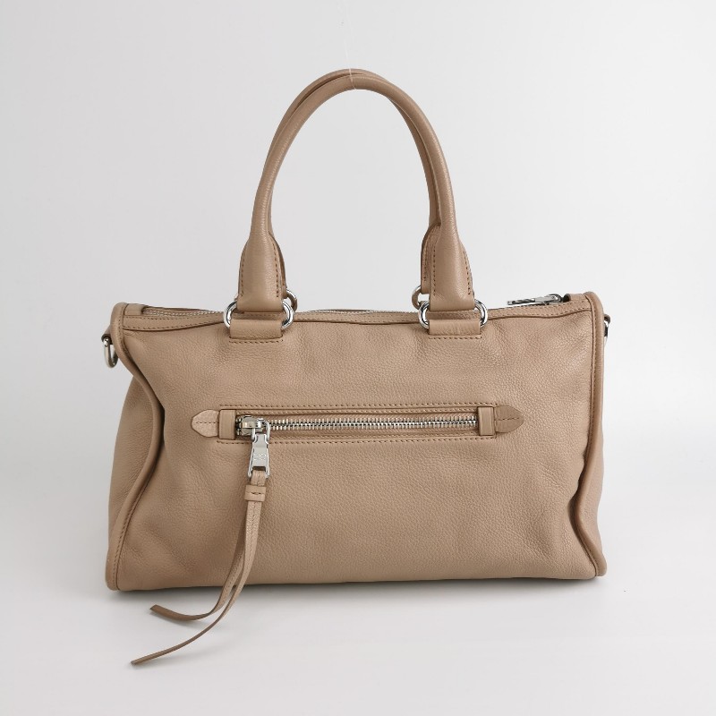 Prada 全皮 裸粉色 手提包-3